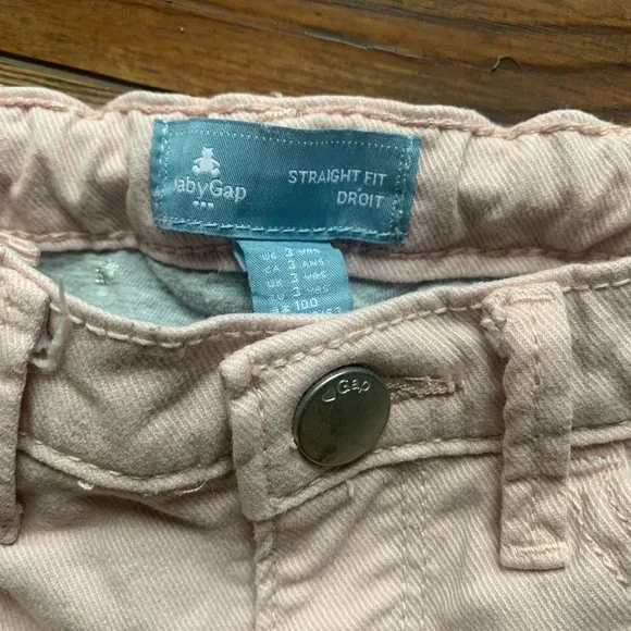 Baby Gap Gray Insulated Lined Pink Denim Jeans Size 3 Yrs - Picture 4 of 7